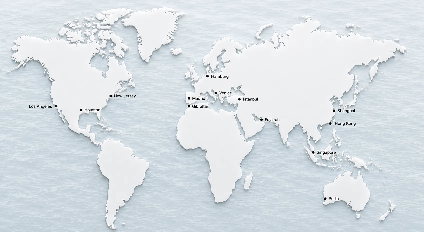 World map of Finmarine ports